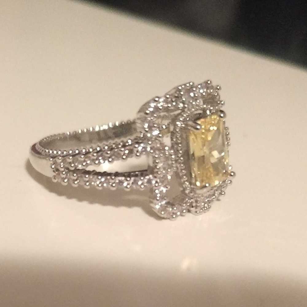 14k/925 Vintage Citrine Cluster Ring sz8 - image 3