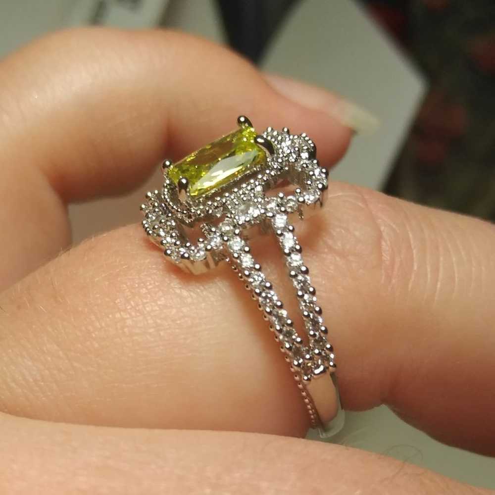 14k/925 Vintage Citrine Cluster Ring sz8 - image 4