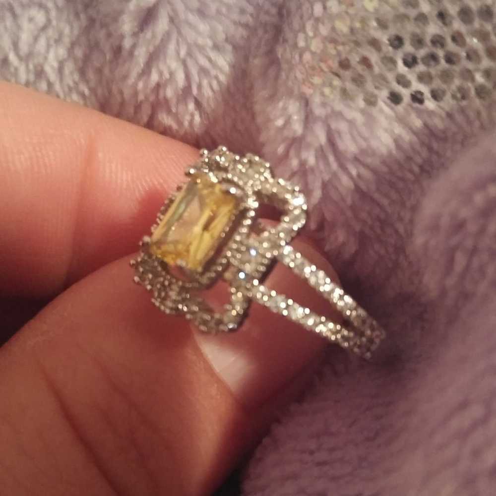 14k/925 Vintage Citrine Cluster Ring sz8 - image 8