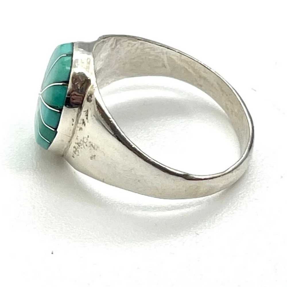 Vintage Southwestern JBL Turquoise Ring Sz 7 - image 5