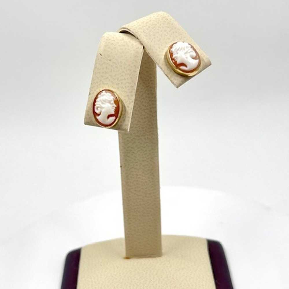 Vintage Cameo earrings in 14k gold - image 1