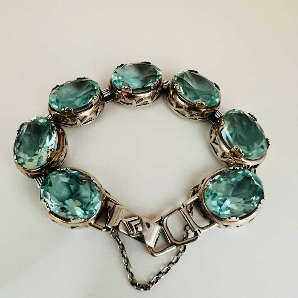 Silpada Sterling Silver and Aqua Glass Bracelet B… - image 2