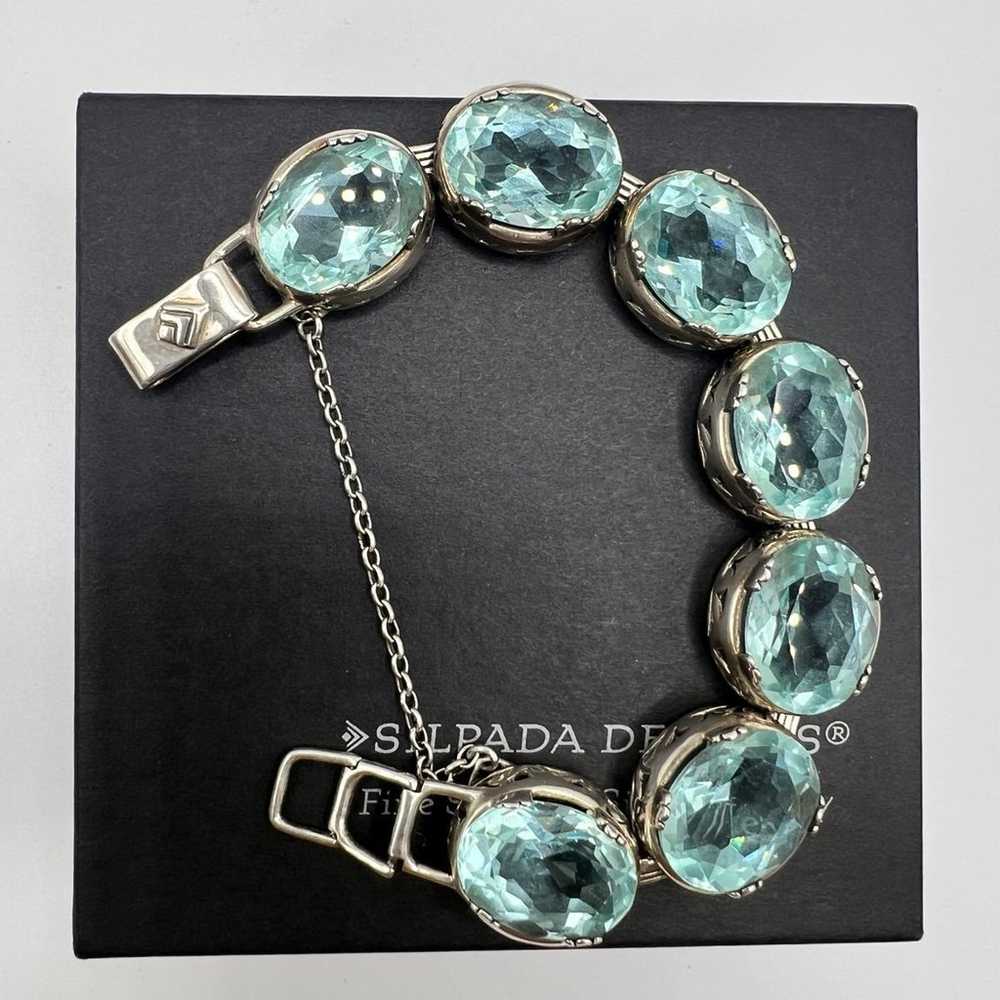 Silpada Sterling Silver and Aqua Glass Bracelet B… - image 5