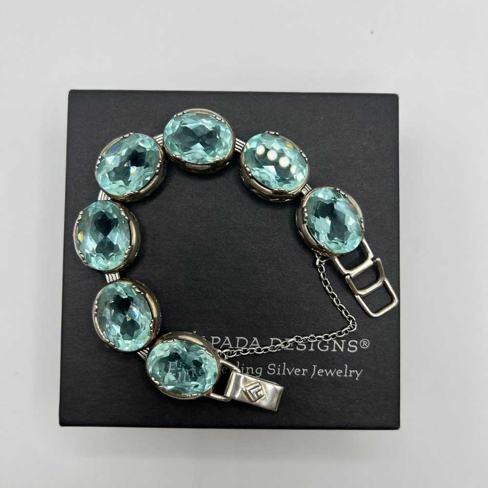 Silpada Sterling Silver and Aqua Glass Bracelet B… - image 6