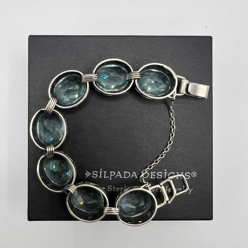 Silpada Sterling Silver and Aqua Glass Bracelet B… - image 7