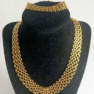 Napier Vtg Gold Plated Panther Link 16" Necklace … - image 1