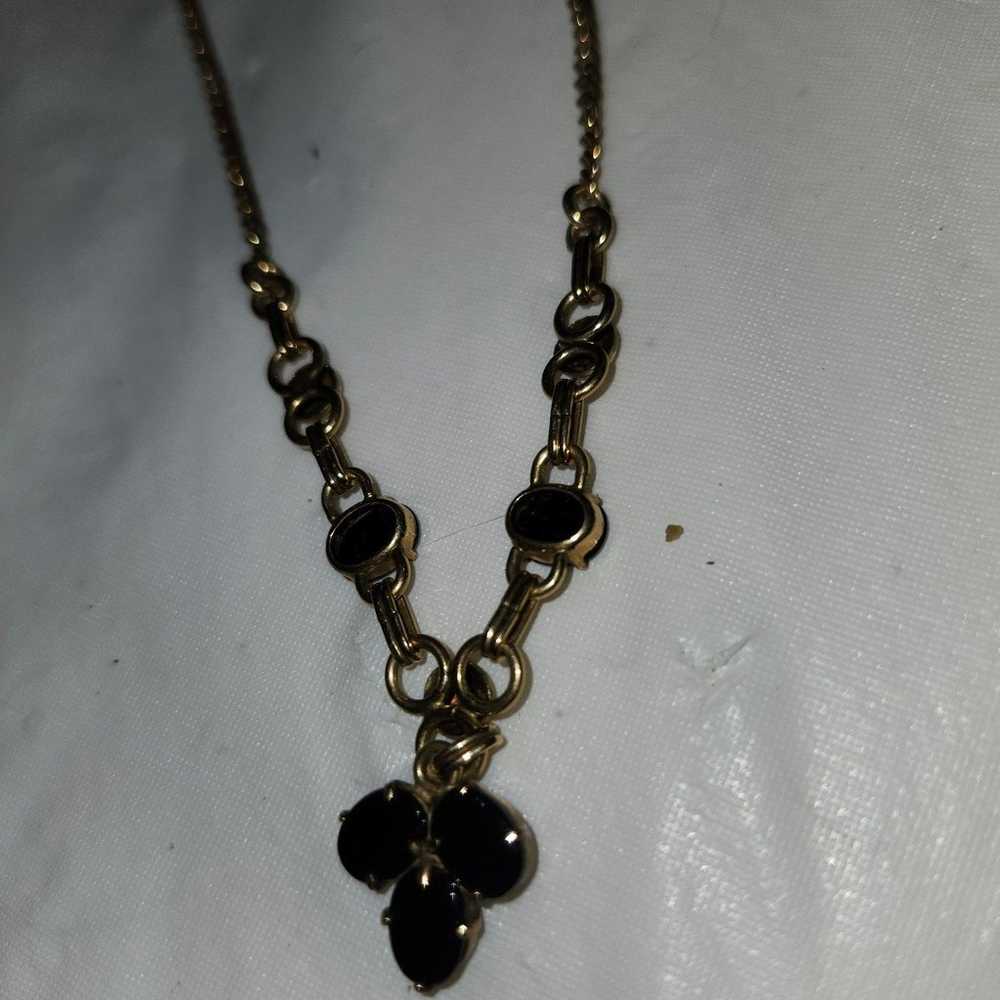 Vtg 1940 WE Richards Symmetalic Black Onyx 14K Go… - image 4