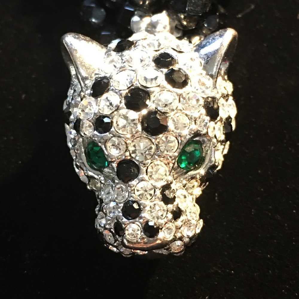 KJL for Avon Leopard head black torsade necklace - image 9