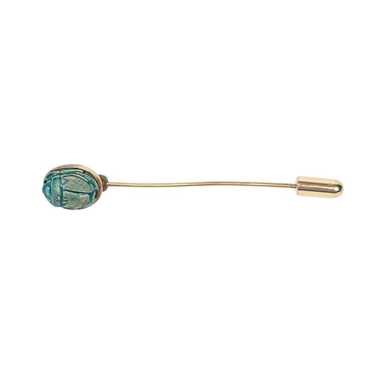 Stick Pin Vintage 14K Gold Victorian Egyptian Rev… - image 1