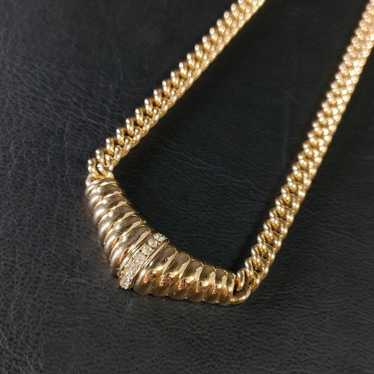 [Excellent Condition] Dior Necklace Gold Stone Vi… - image 1