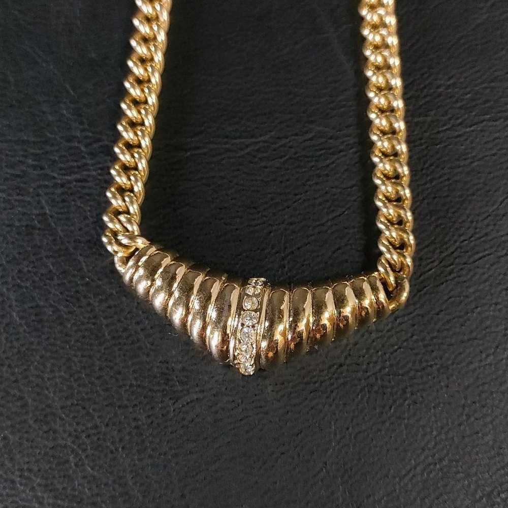 [Excellent Condition] Dior Necklace Gold Stone Vi… - image 3