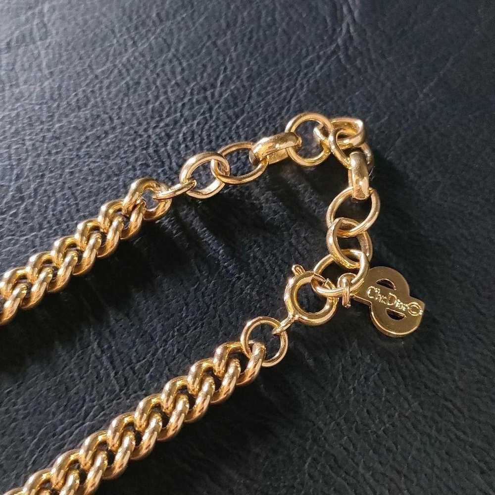 [Excellent Condition] Dior Necklace Gold Stone Vi… - image 9