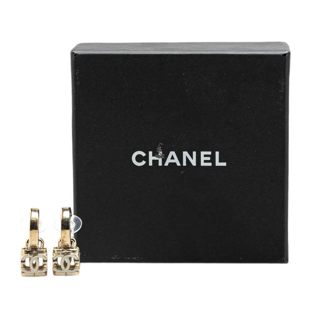 Gold Chanel Gold Plated and Enamel CC Cube Drop C… - image 4