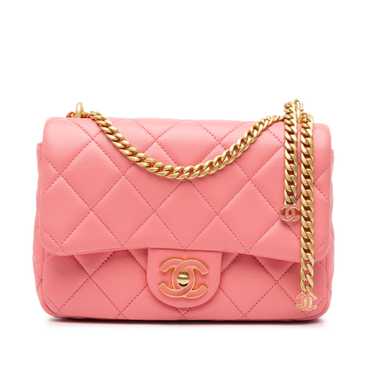 Pink Chanel Small Lambskin Pending CC Flap Shoulde