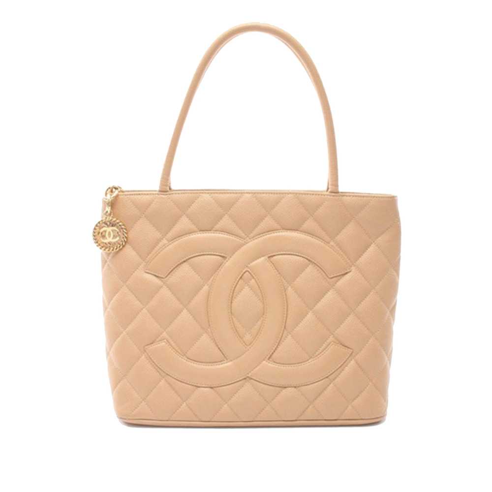 Beige Chanel Caviar Medallion Tote - image 1