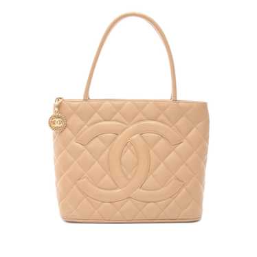 Beige Chanel Caviar Medallion Tote - image 1