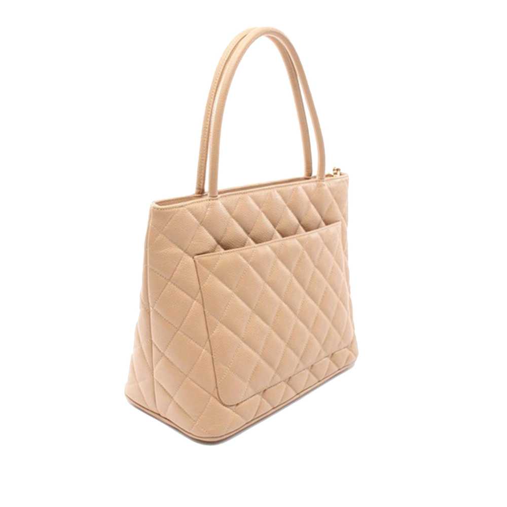 Beige Chanel Caviar Medallion Tote - image 2