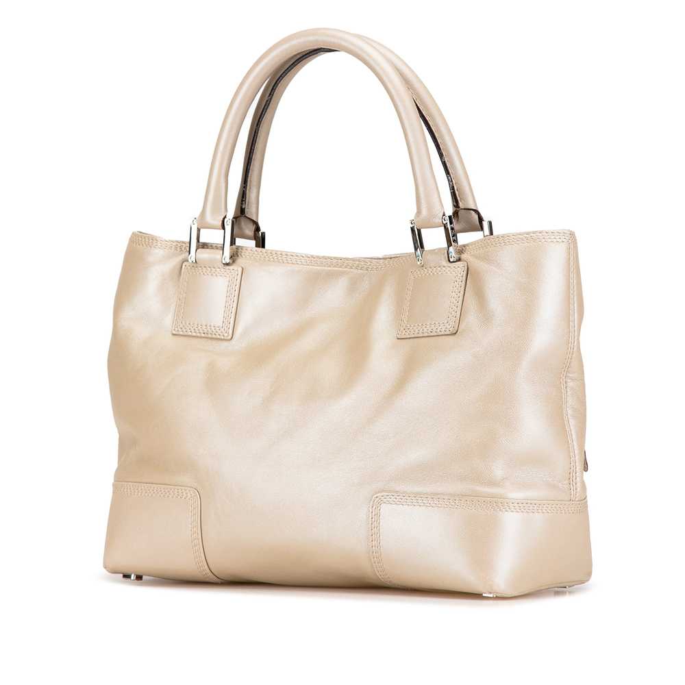 Beige LOEWE Metallic Calfskin Fusta 28 Tote - image 2