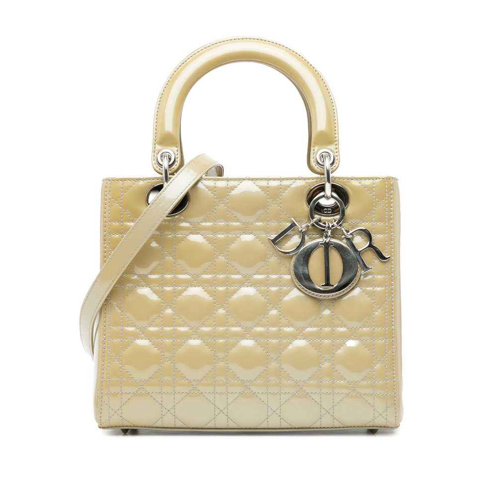 Beige Dior Medium Patent Cannage Lady Dior Satchel - image 1