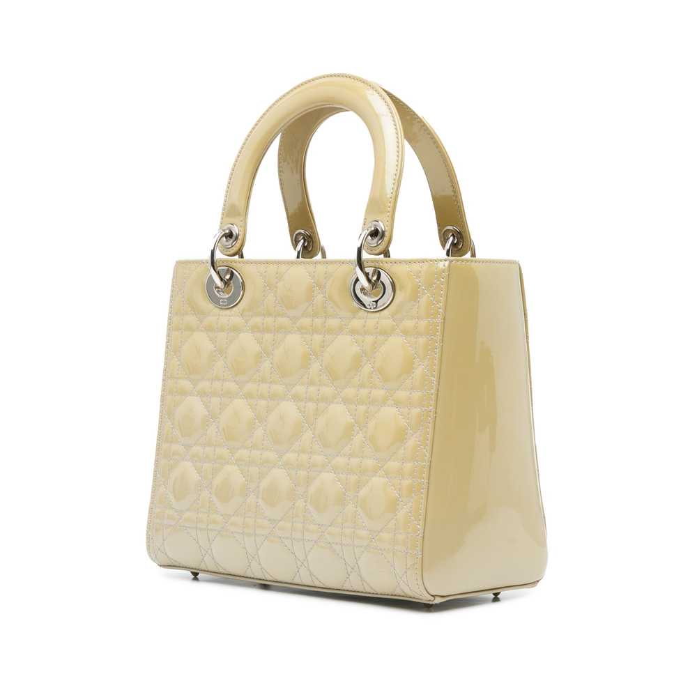 Beige Dior Medium Patent Cannage Lady Dior Satchel - image 2