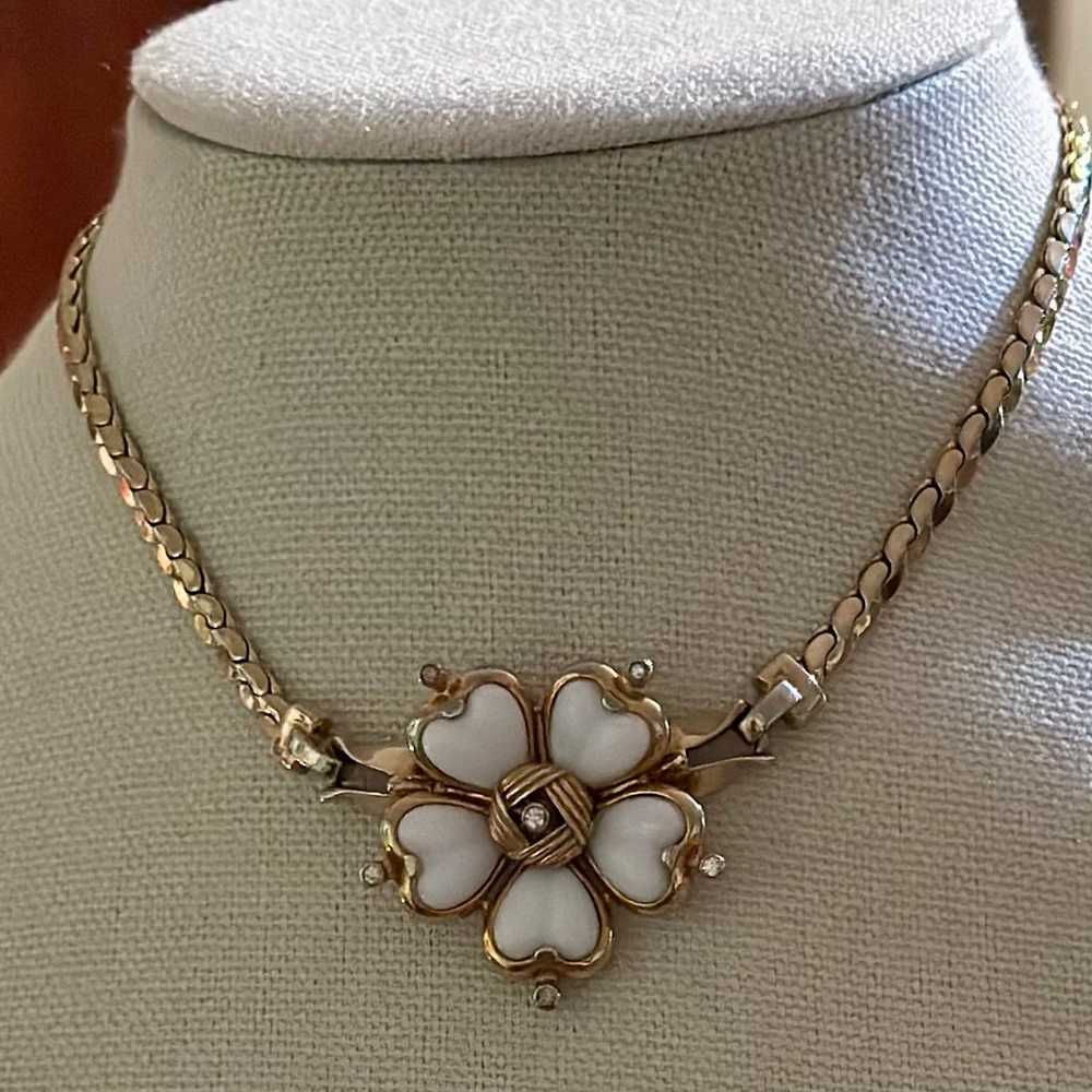 Rare Vintage Mazer Bros Flower Necklace - image 2