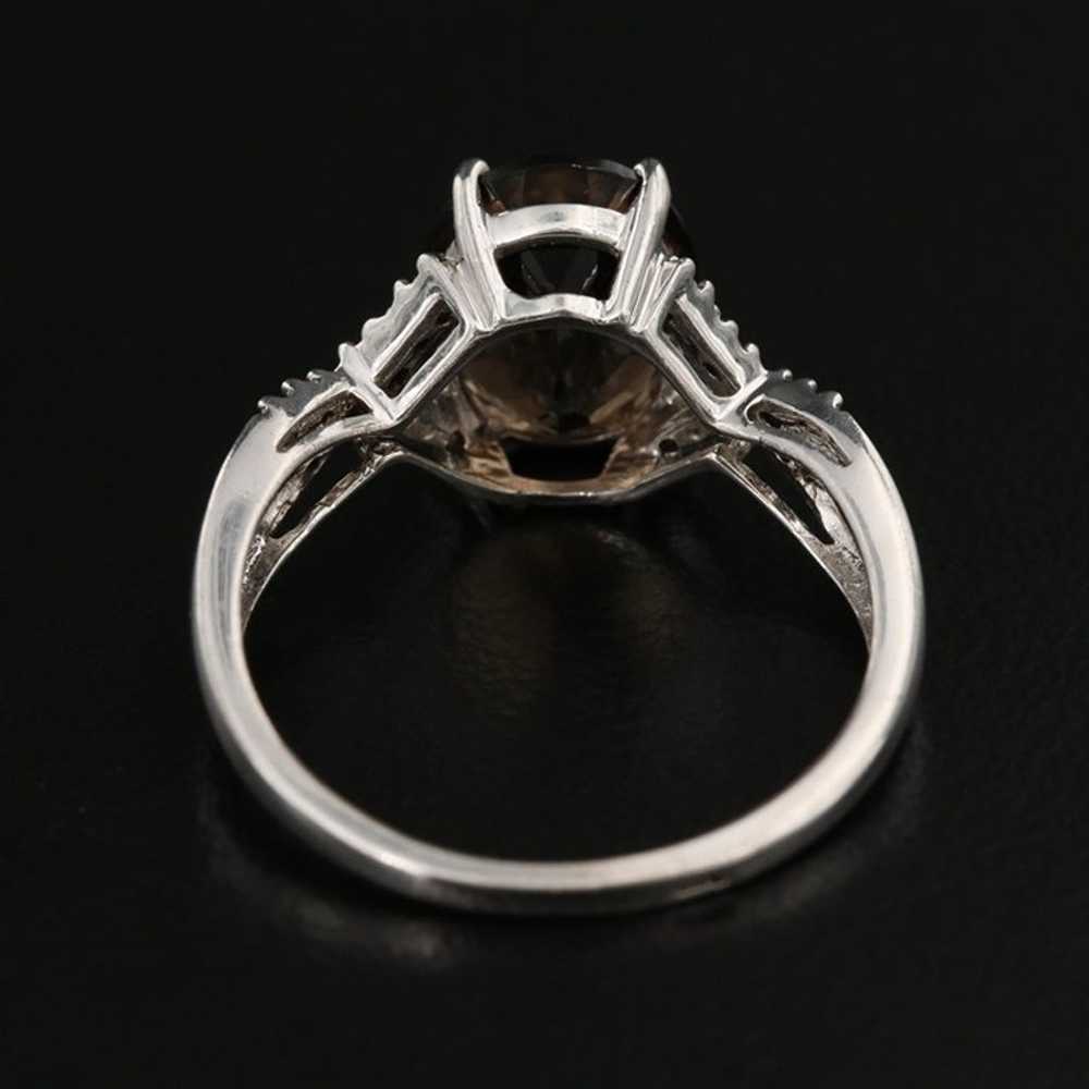 Sterling Silver Smoky Quartz and Diamond Vintage … - image 4