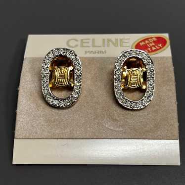 Celine earrings Macadam rhinestone oval GP