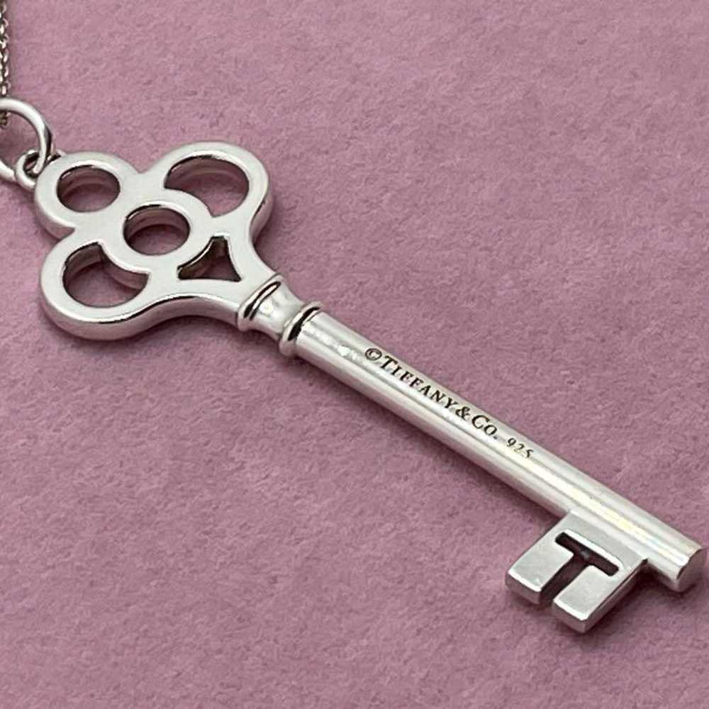 h136 Tiffany Crown Key Necklace Large Silver 925 - image 4