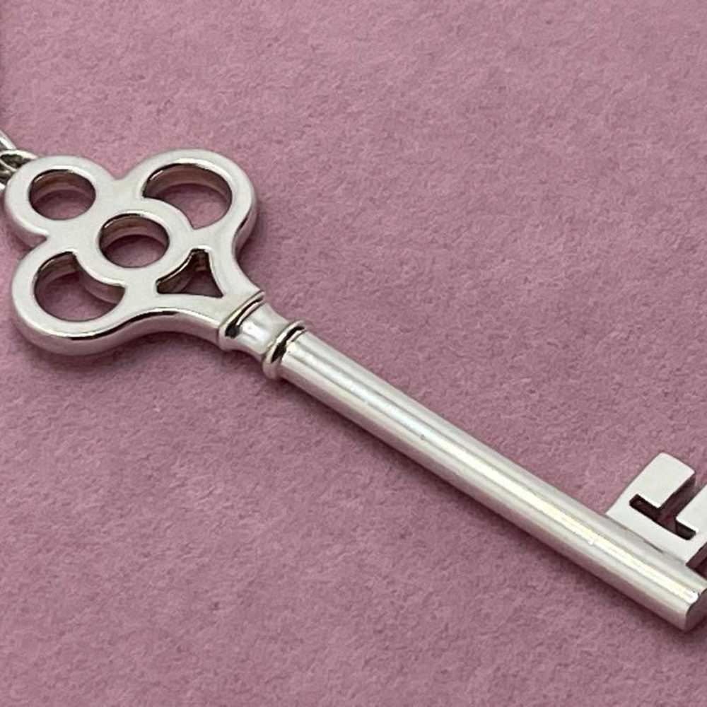 h136 Tiffany Crown Key Necklace Large Silver 925 - image 7