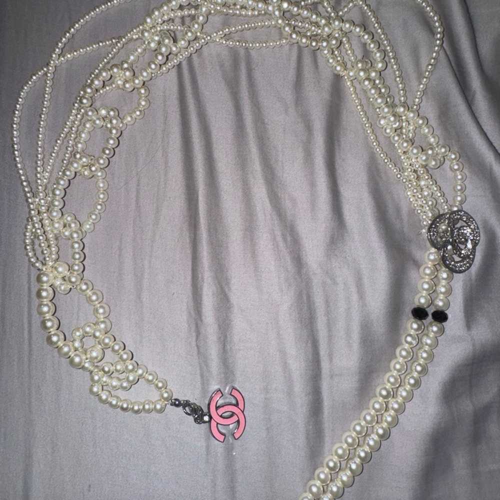 Vintage CHANEL Necklaces Pearl signature CC luxur… - image 1