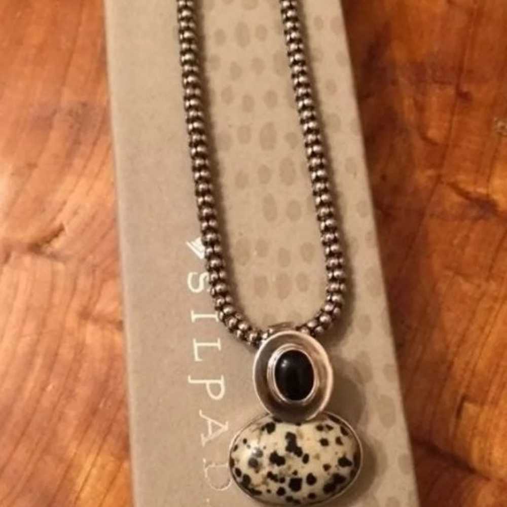 Silpada Sterling Silver Dalmation Jasper Necklace - image 3