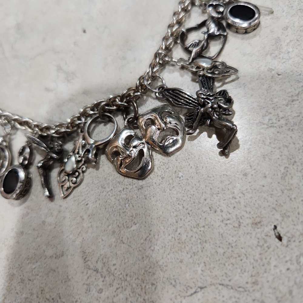 Sterling Silver  Misc Stone & Charms Bracelet Bea… - image 3