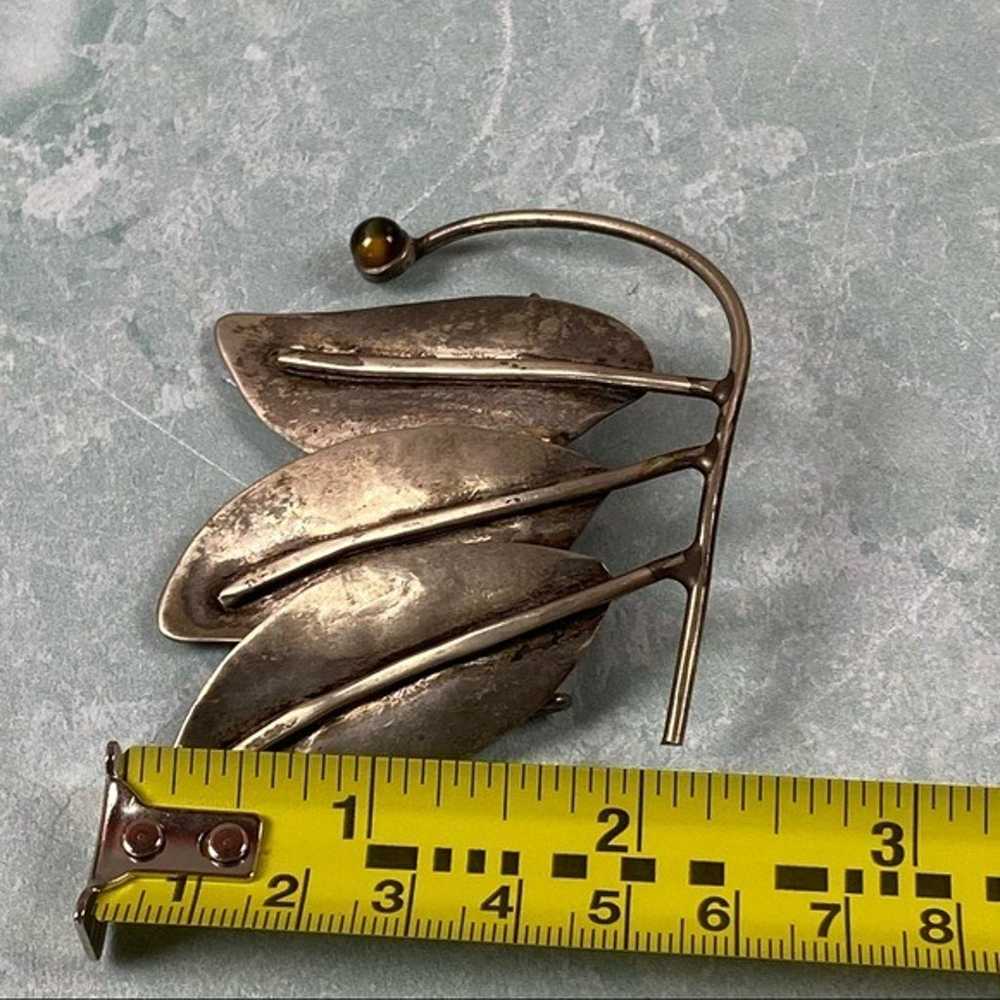 Vintage Lillo sterling silver leaf pin - image 8