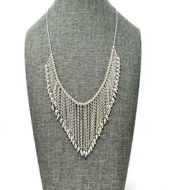 Sterling silver boho chic fringe necklace, vintag… - image 1