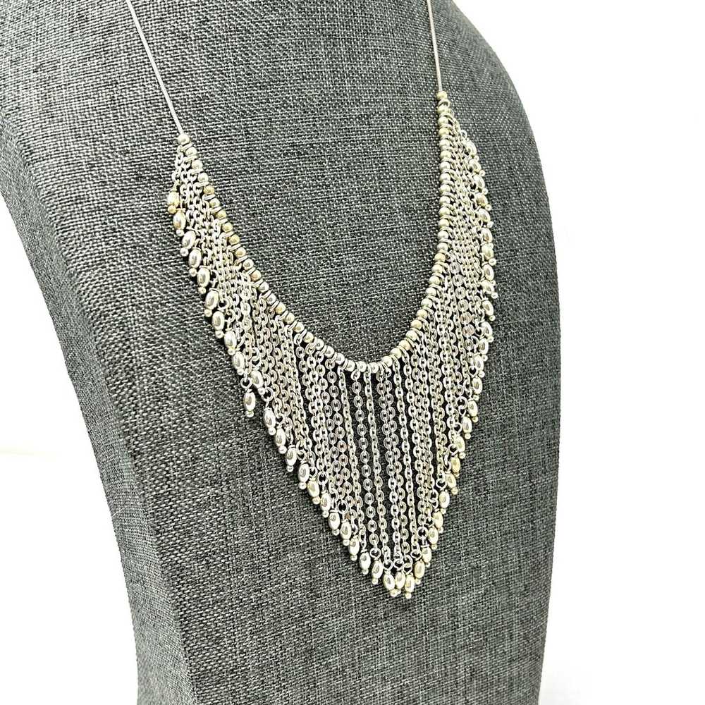 Sterling silver boho chic fringe necklace, vintag… - image 3