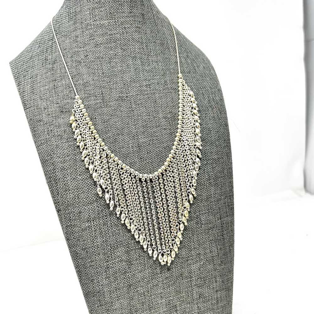 Sterling silver boho chic fringe necklace, vintag… - image 5