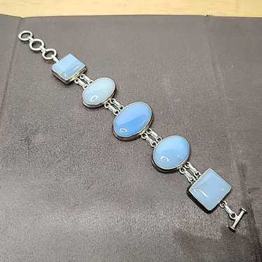 GORGEOUS VINTAGE 925 STERLING SILVER BLUE STONE T… - image 1