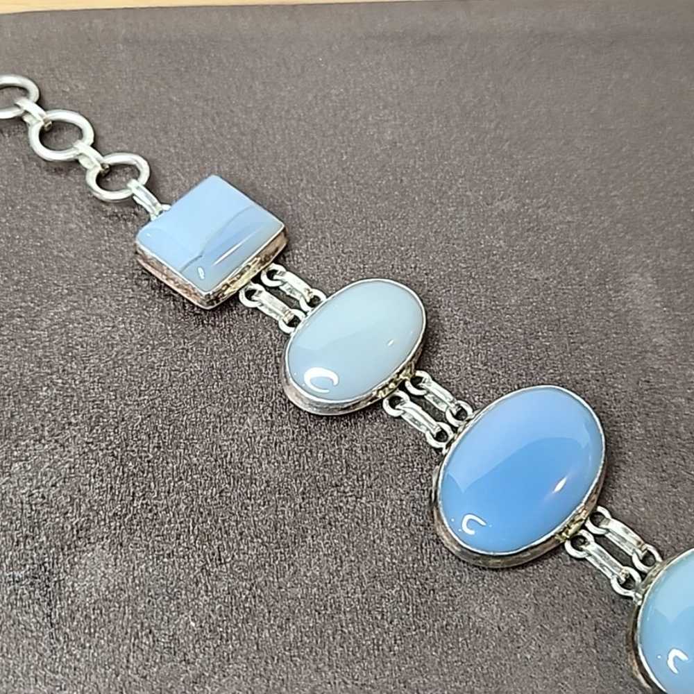 GORGEOUS VINTAGE 925 STERLING SILVER BLUE STONE T… - image 3