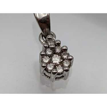 14k White Gold Diamond Halo Pendant. 14k White Gol