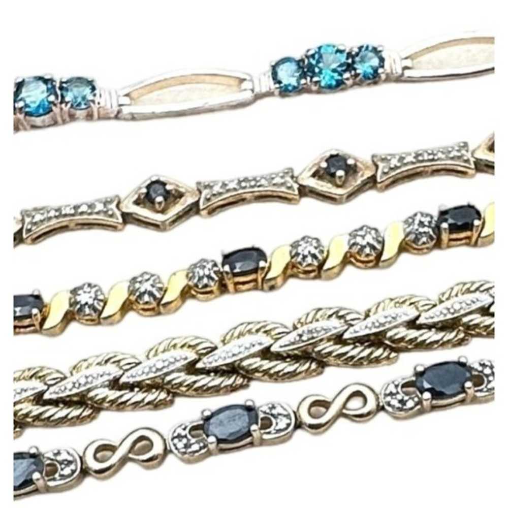 Lot Womens Tennis Bracelets Sterling Silver Diamo… - image 1