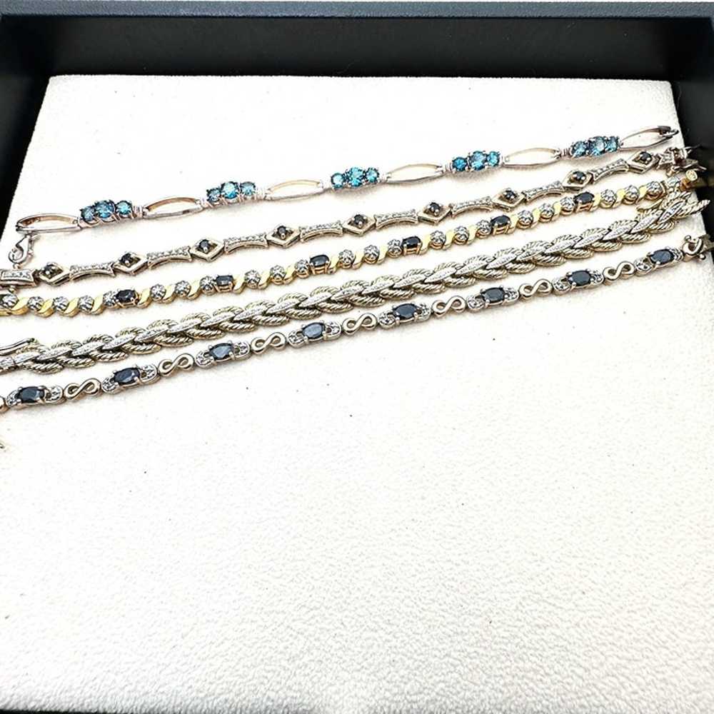 Lot Womens Tennis Bracelets Sterling Silver Diamo… - image 3