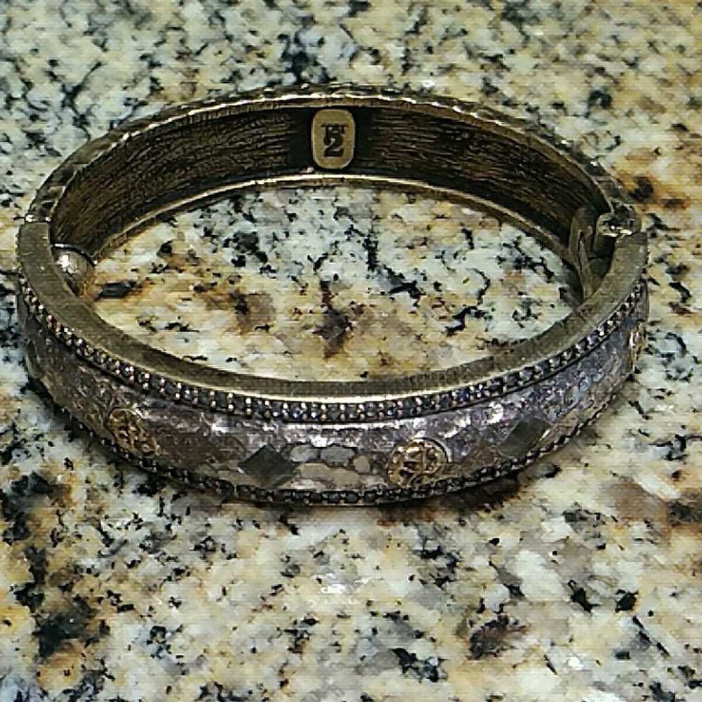 Vintage Tat2 Designs Skhirat ID Bangle Gold Silve… - image 10