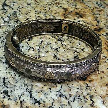 Vintage Tat2 Designs Skhirat ID Bangle Gold Silve… - image 1