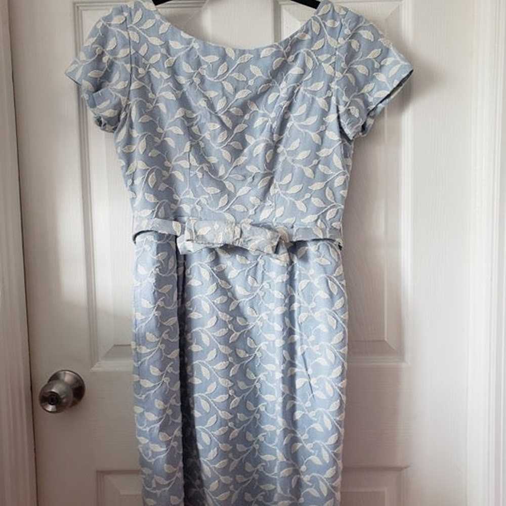 VINTAGE Periwinkle Sheath Dress with Belt Size 4/… - image 2