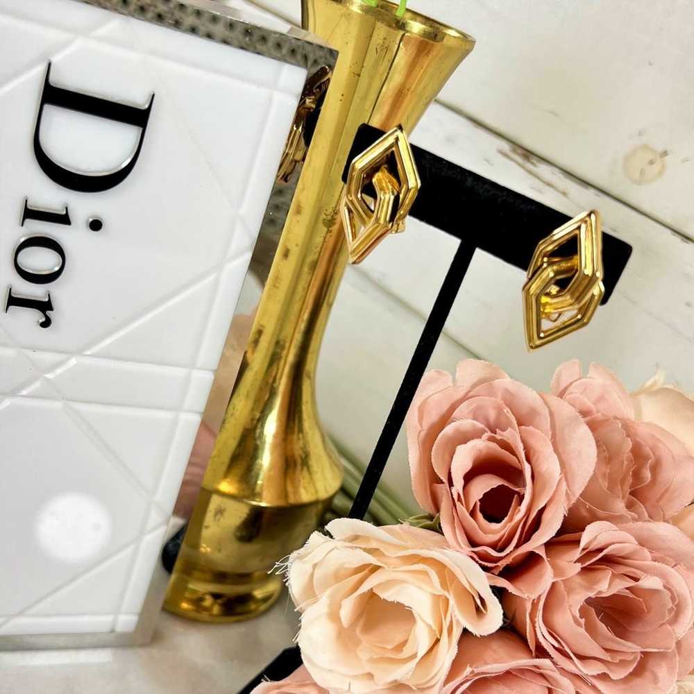 Christian Dior Abstract Gold Clip-On Earrings - image 3