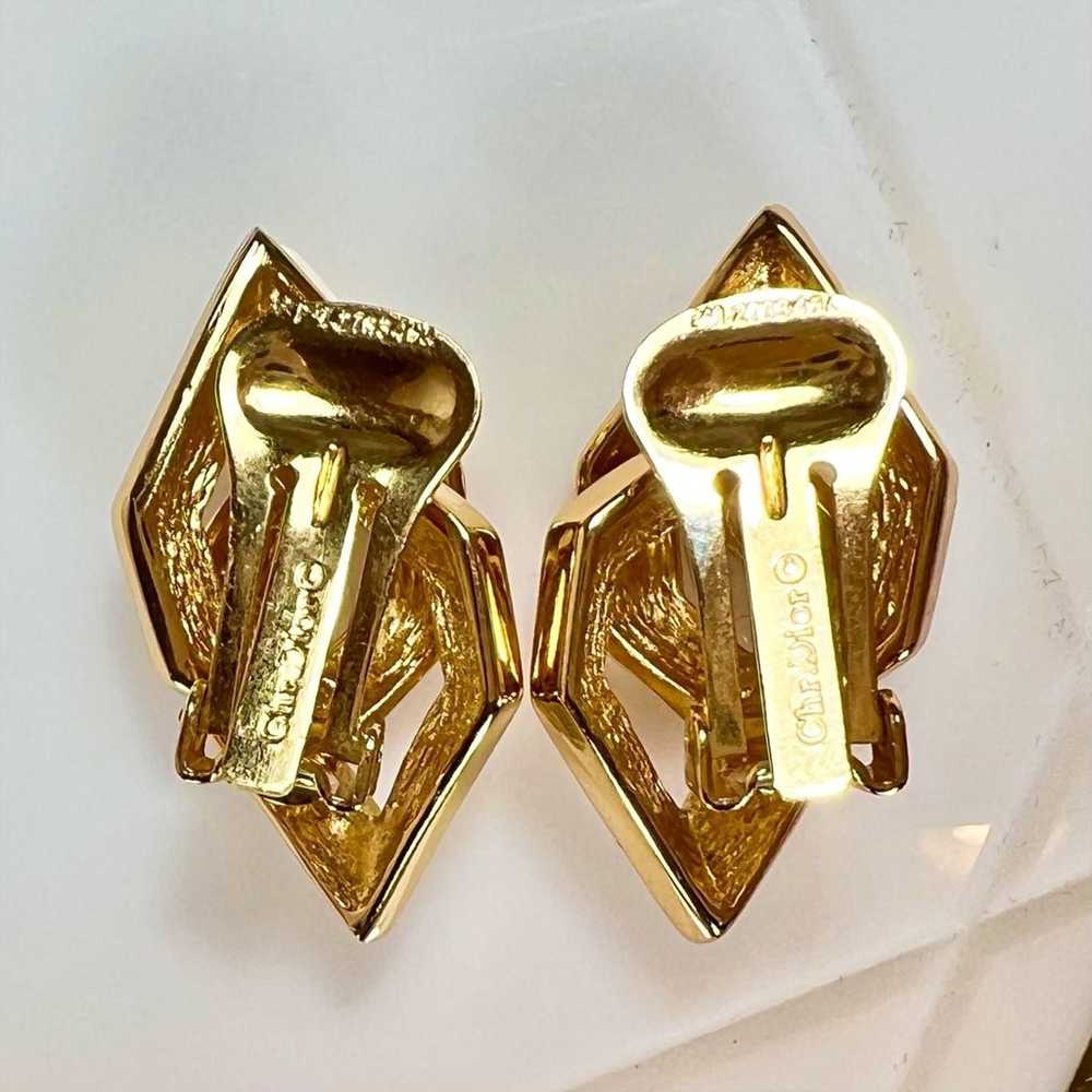 Christian Dior Abstract Gold Clip-On Earrings - image 6