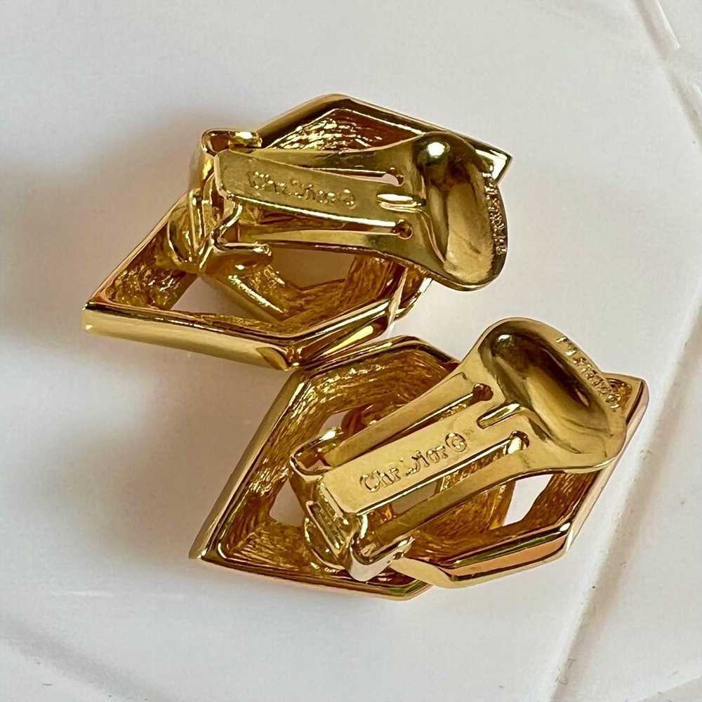 Christian Dior Abstract Gold Clip-On Earrings - image 7