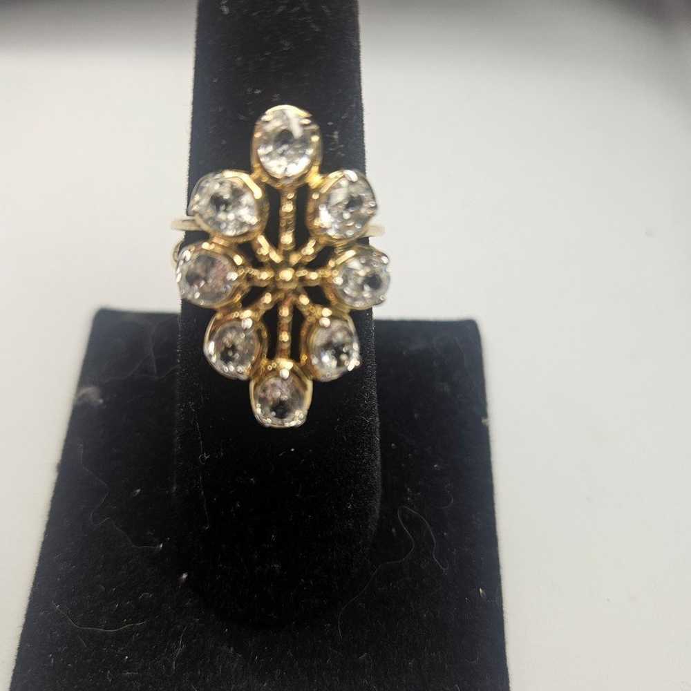 14k Ice Zircon Yellow Gold Ring - image 2