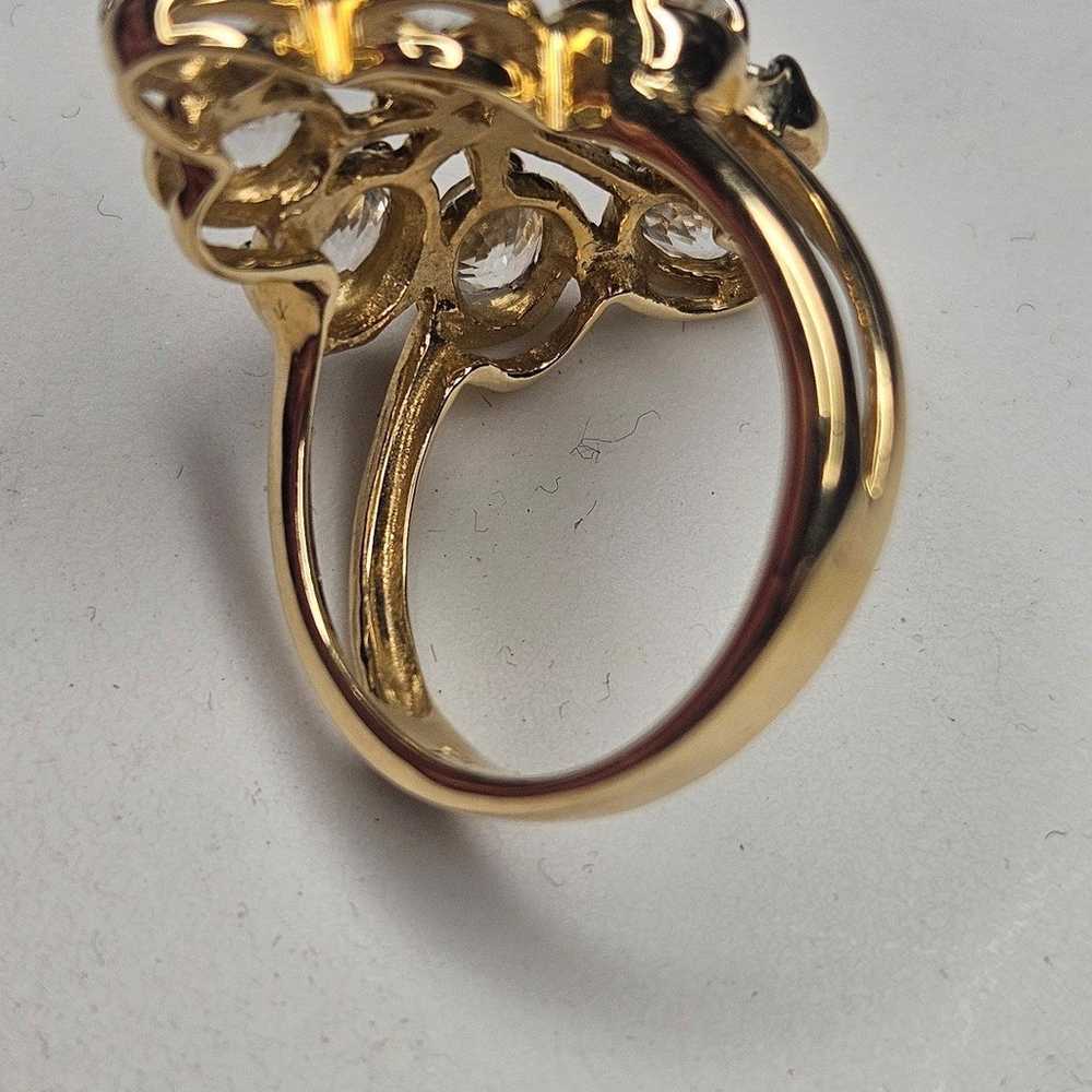 14k Ice Zircon Yellow Gold Ring - image 5