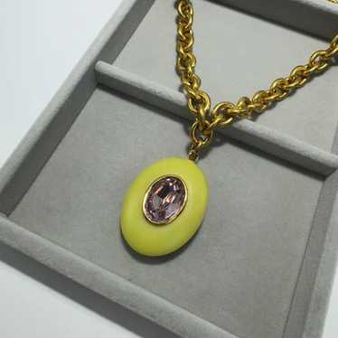 【Vintage】CELINE Stone-Accented Necklace Gold Chain